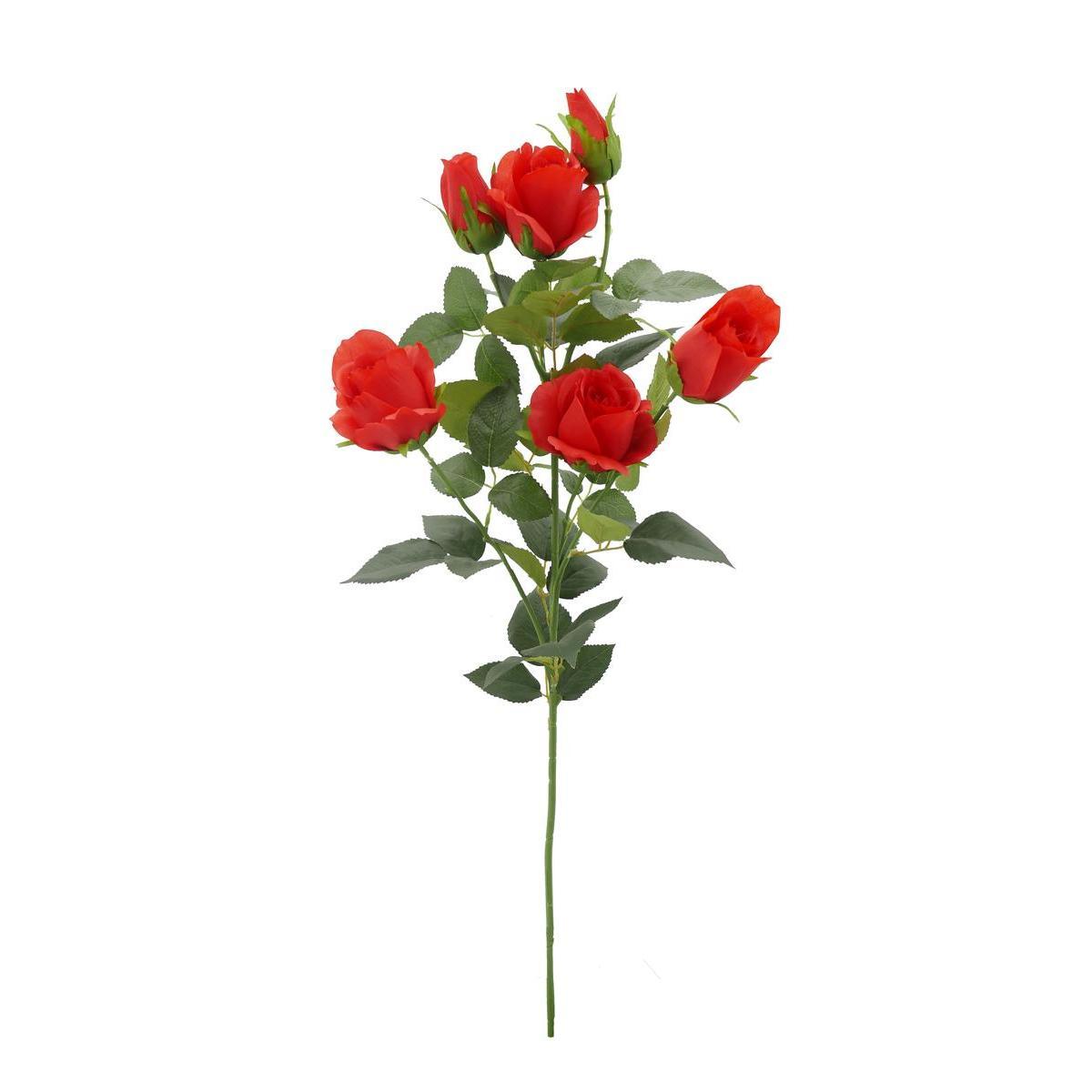 Branche de 6 roses - H 89 cm