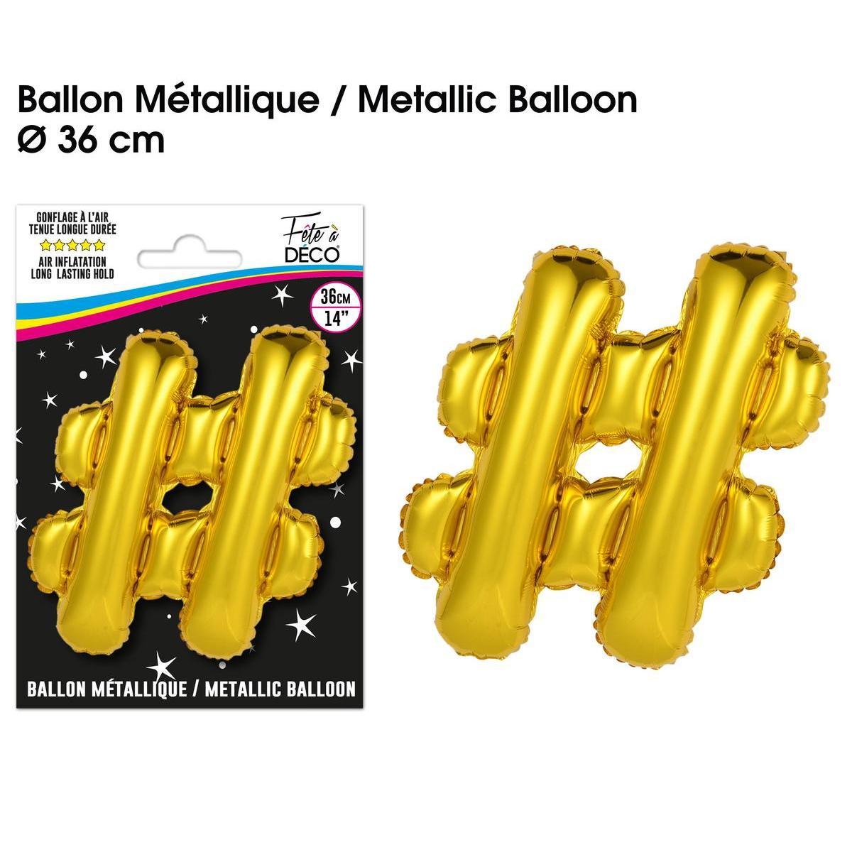 Ballon métallique or htag