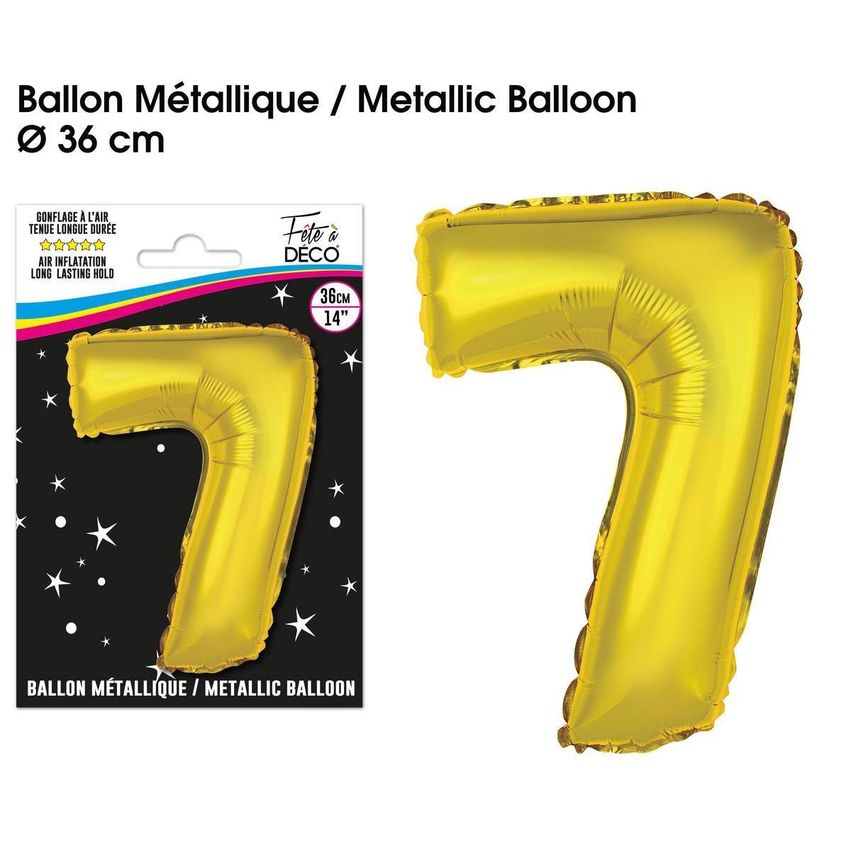 Ballon métallique or chiffre 7