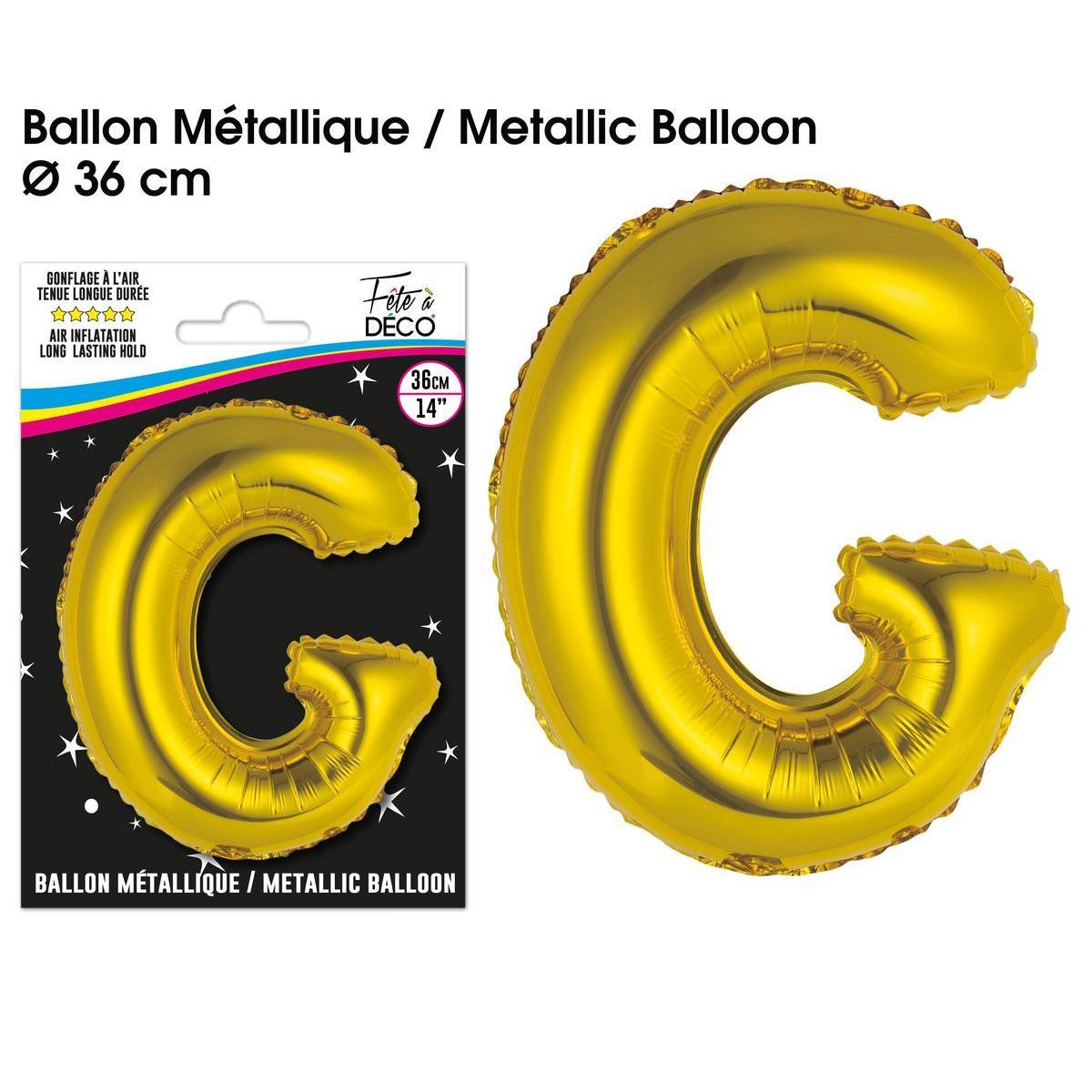 Ballon métallique or lettre g