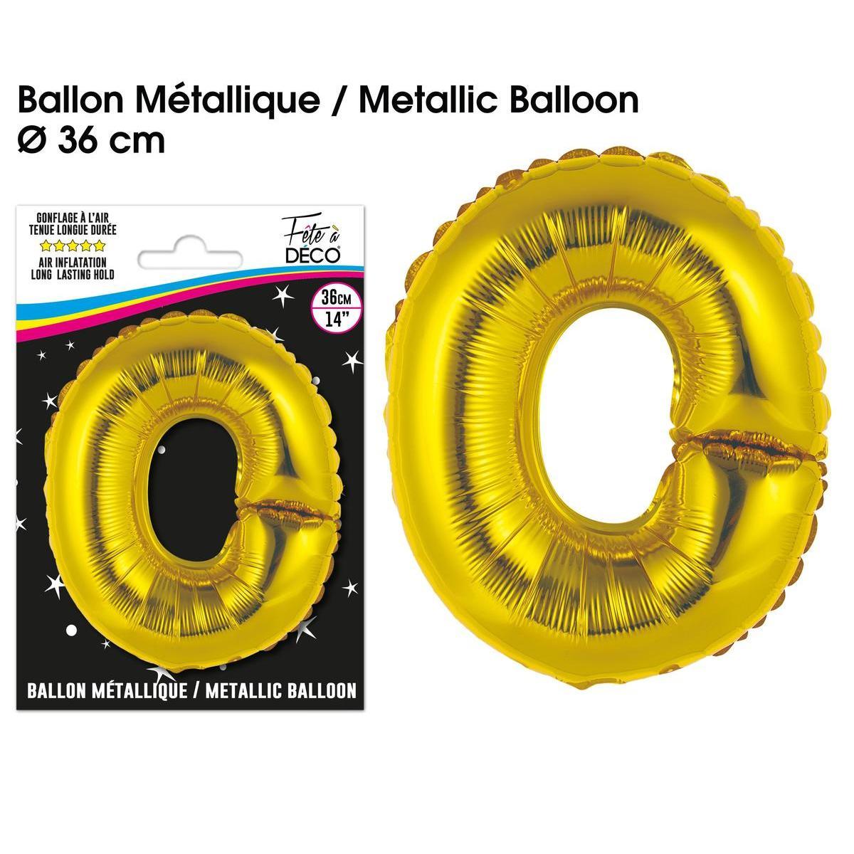 Ballon métallique or lettre o