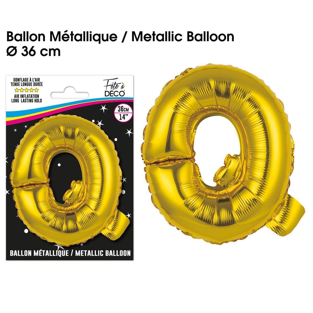Ballon métallique or lettre q