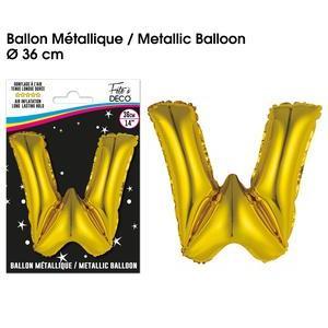 Ballon métallique or lettre w
