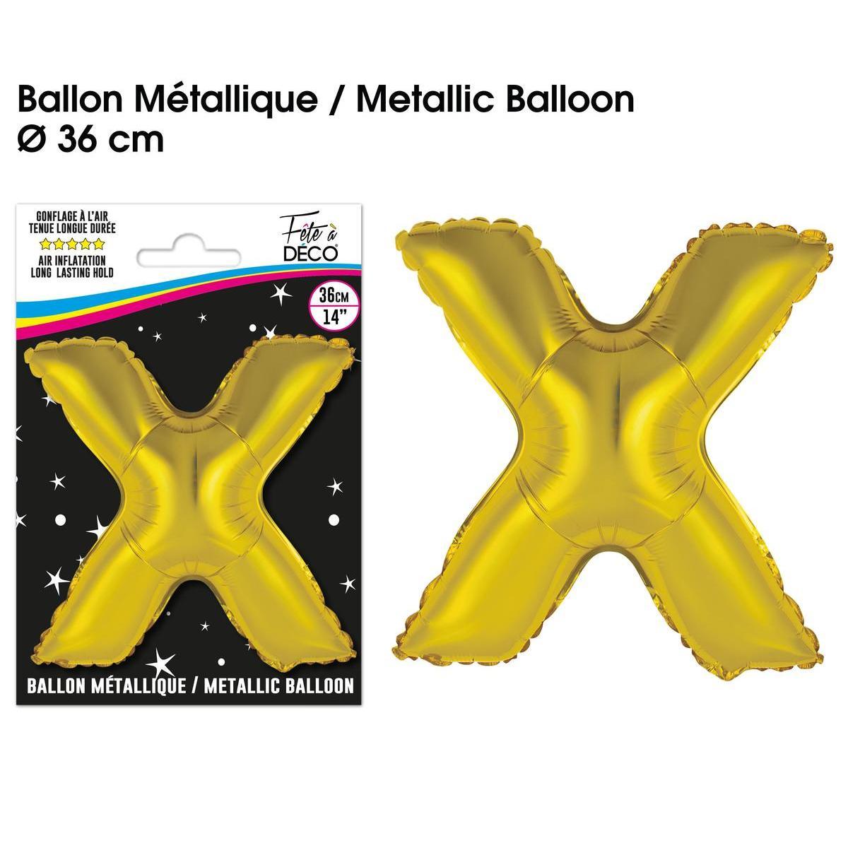 Ballon métallique or lettre x