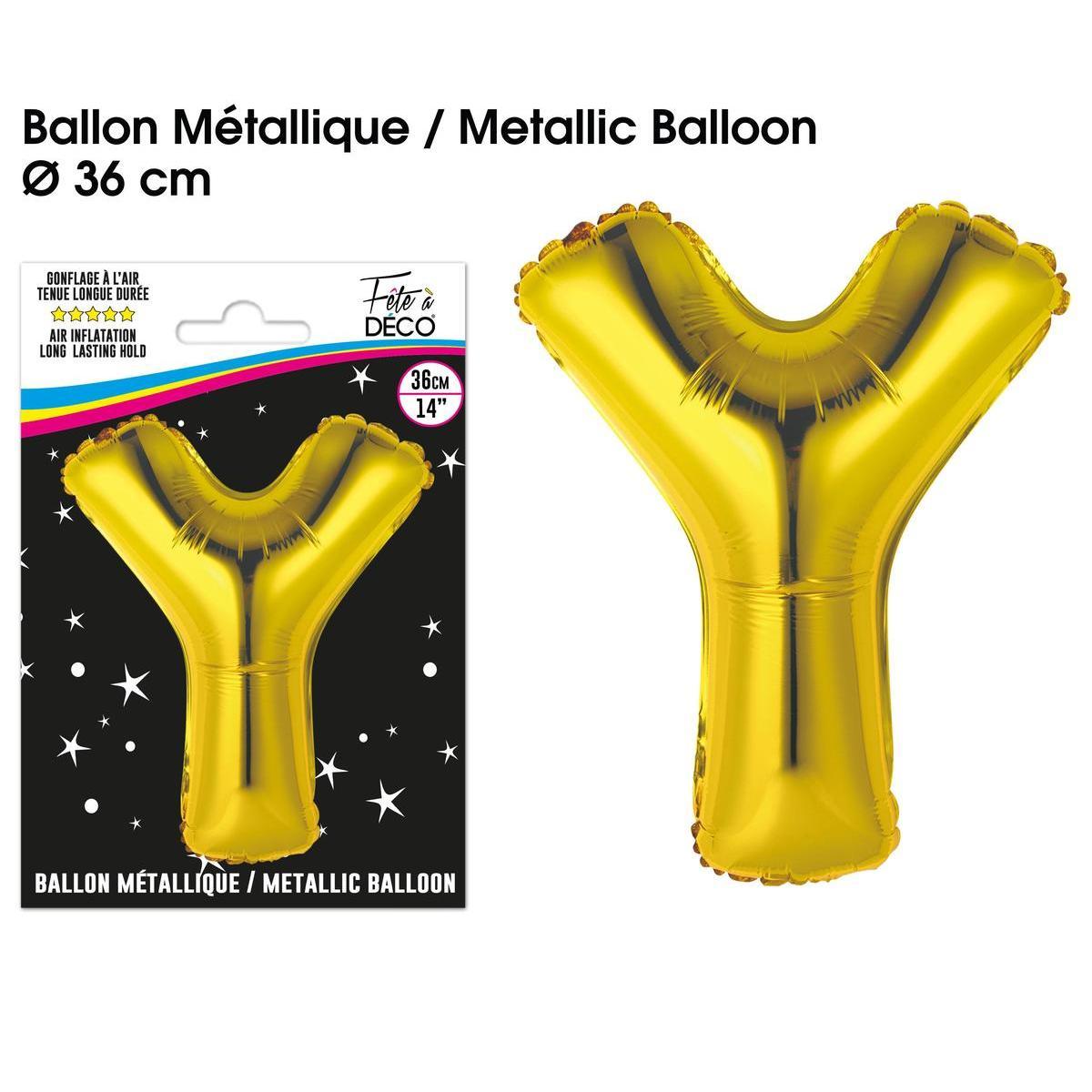 Ballon métallique or lettre y