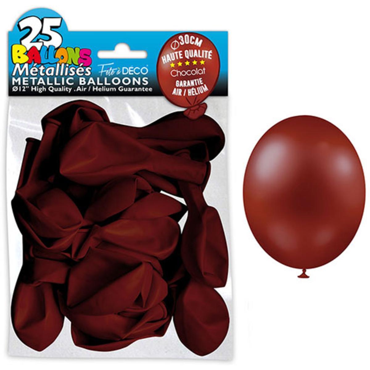 Sachet 25 ballons métal chocolat