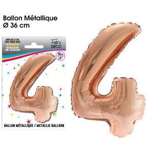 Ballon métallique cuivre chiffre 4