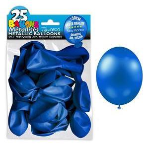 Sachet 25 ballons métal bleu marine