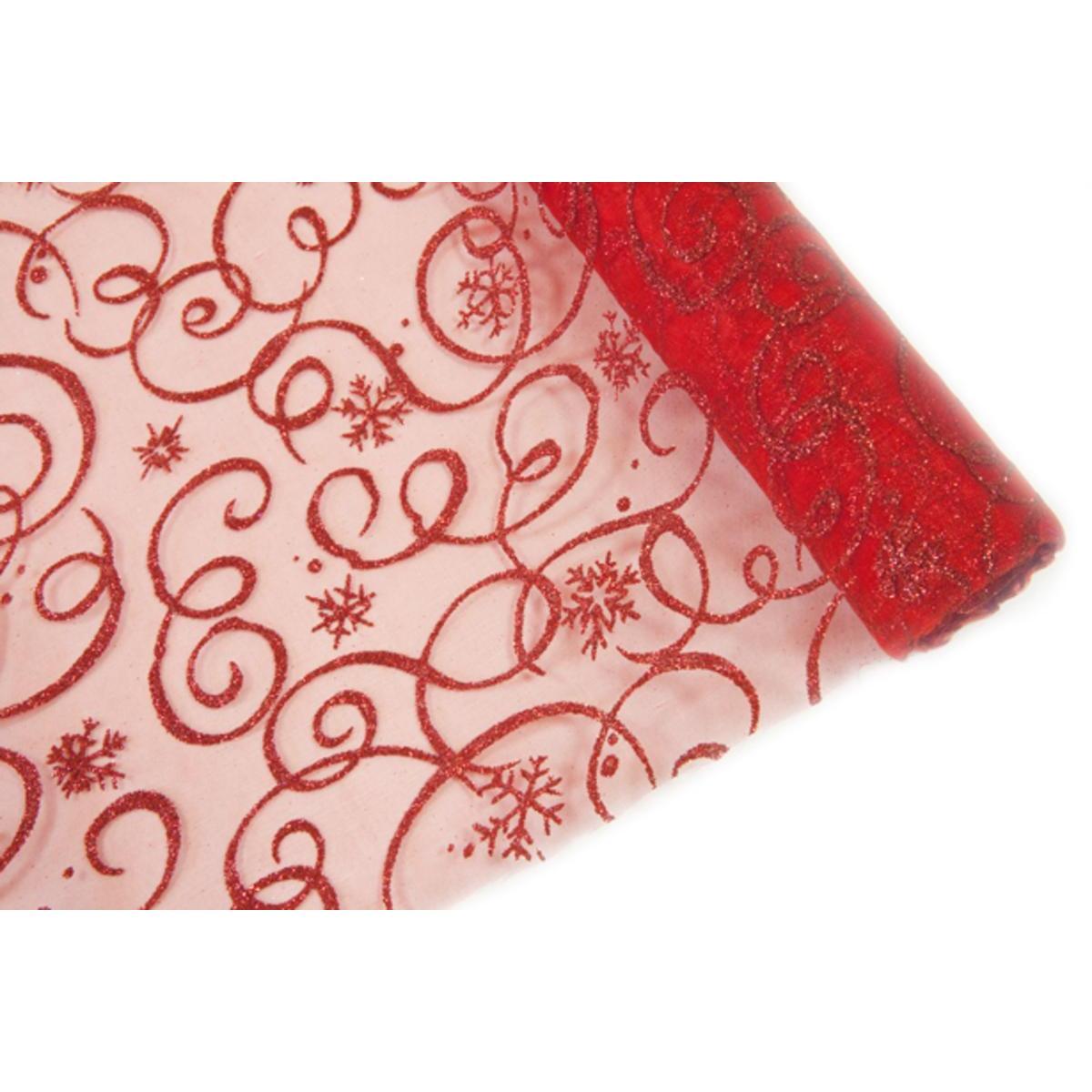 Rouleau organza - 500 x 28 cm - Rouge