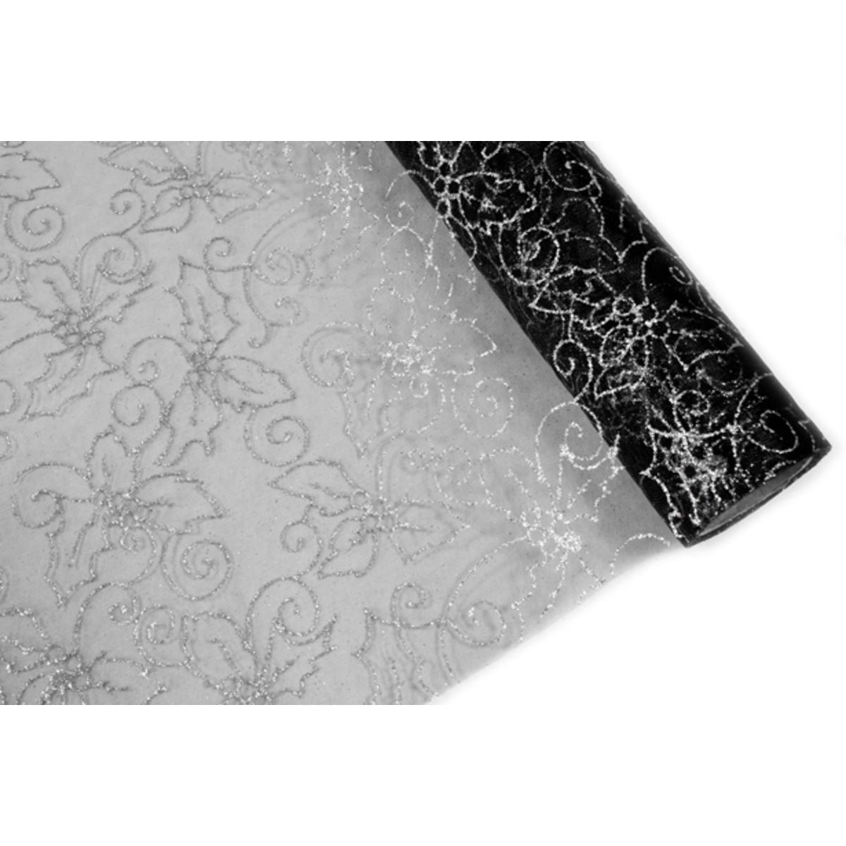 Rouleau organza - 500 x 28 cm - Noir