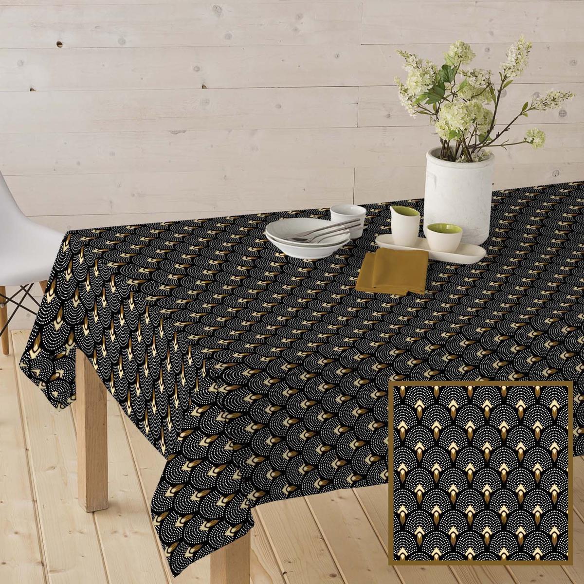 Nappe en tissu enduit Horta - Noir