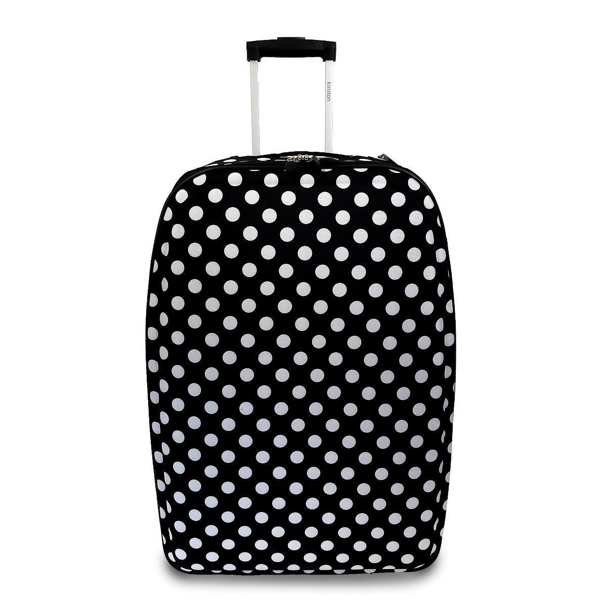 Alicante - set de 3 valises noir à points blancs grand modèle - H 65 x L 46 x 20 cm