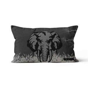 Housse de coussin éléphant - 50 x 32 cm