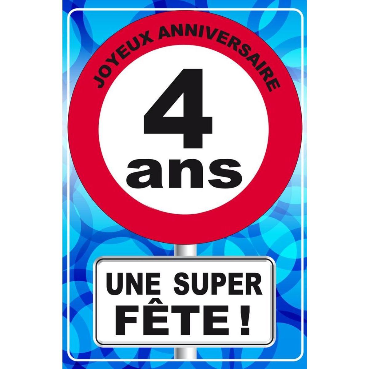 Carte postale + badge 4 ans