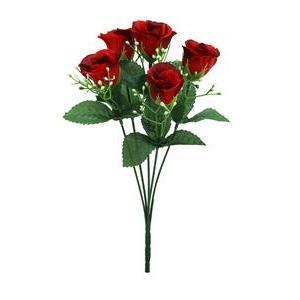 Bouquet de 5 boutons de Roses - H 30 cm - Blanc, Rose, Rouge