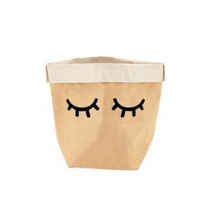 Cache en pot papier kraft - H 27 cm - Beige