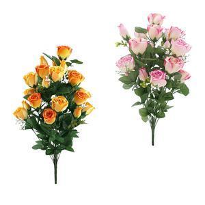Bouquet 24 boutons de Roses & Gypsophiles - H 65 cm - Rose