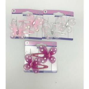 Barrettes clic-clac enfant - L 4.5 cm - Différents coloris - Rose, argent - MODELITE