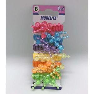 Élastiques enfant mousse & perles - 6 pièces assorties - Différents coloris - Multicolore - MODELITE
