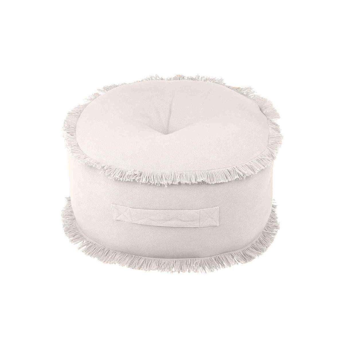 Pouf Prague - ø 44 x H 20 cm - Blanc écru