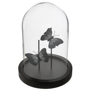 Cloche socle bois papillons deco dolce