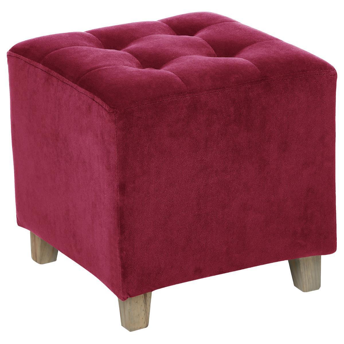 Pouf velours cherry leandre