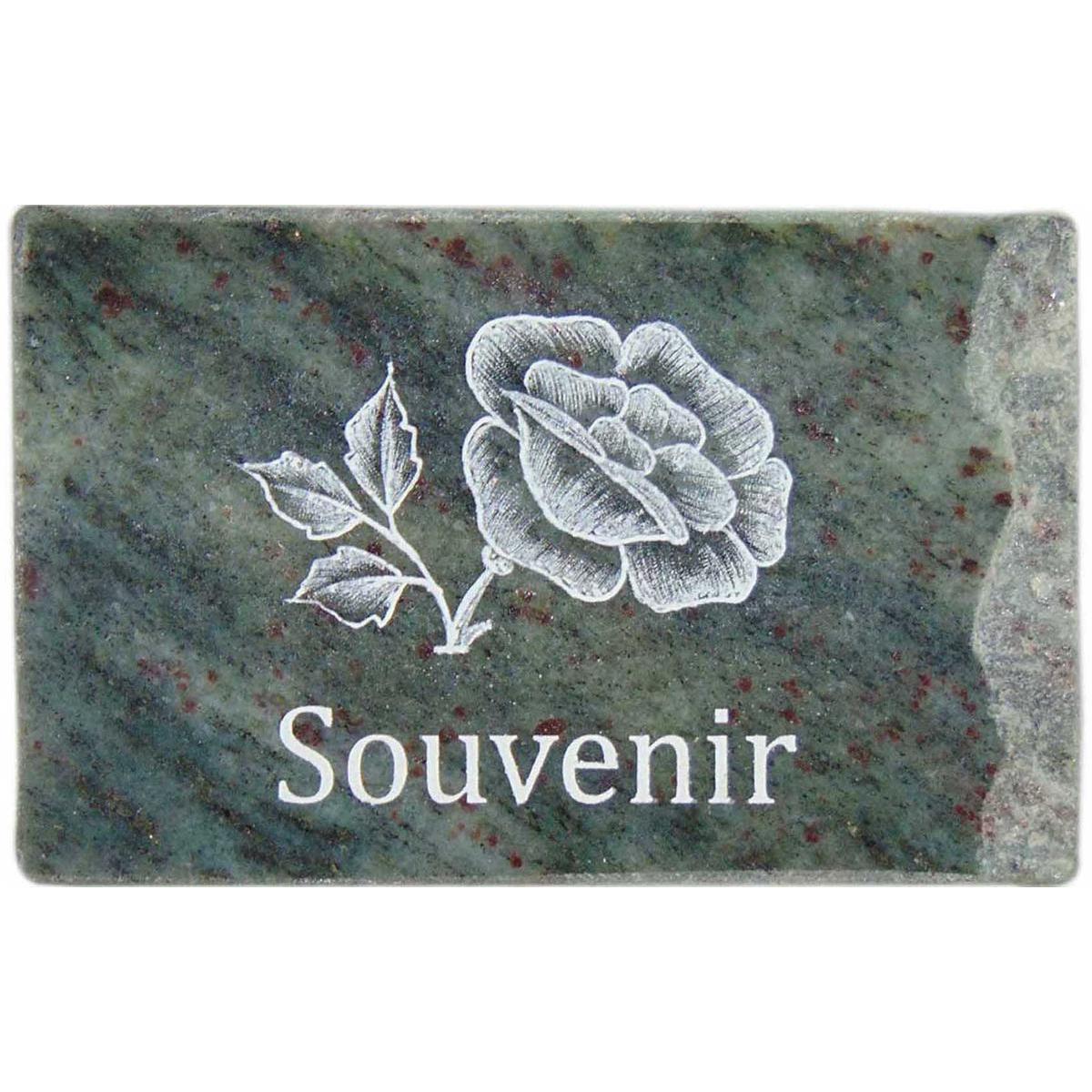 Plaque funéraire granit - 16 x 10 cm - Vert