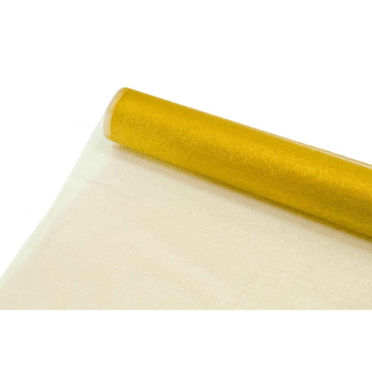 rouleau chemin de table organza 28cm x 5m jaune vif