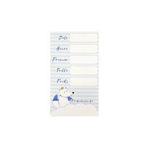 Carte de prédictions Baby Shower (x 6) - 12.5 x 7 cm - Bleu