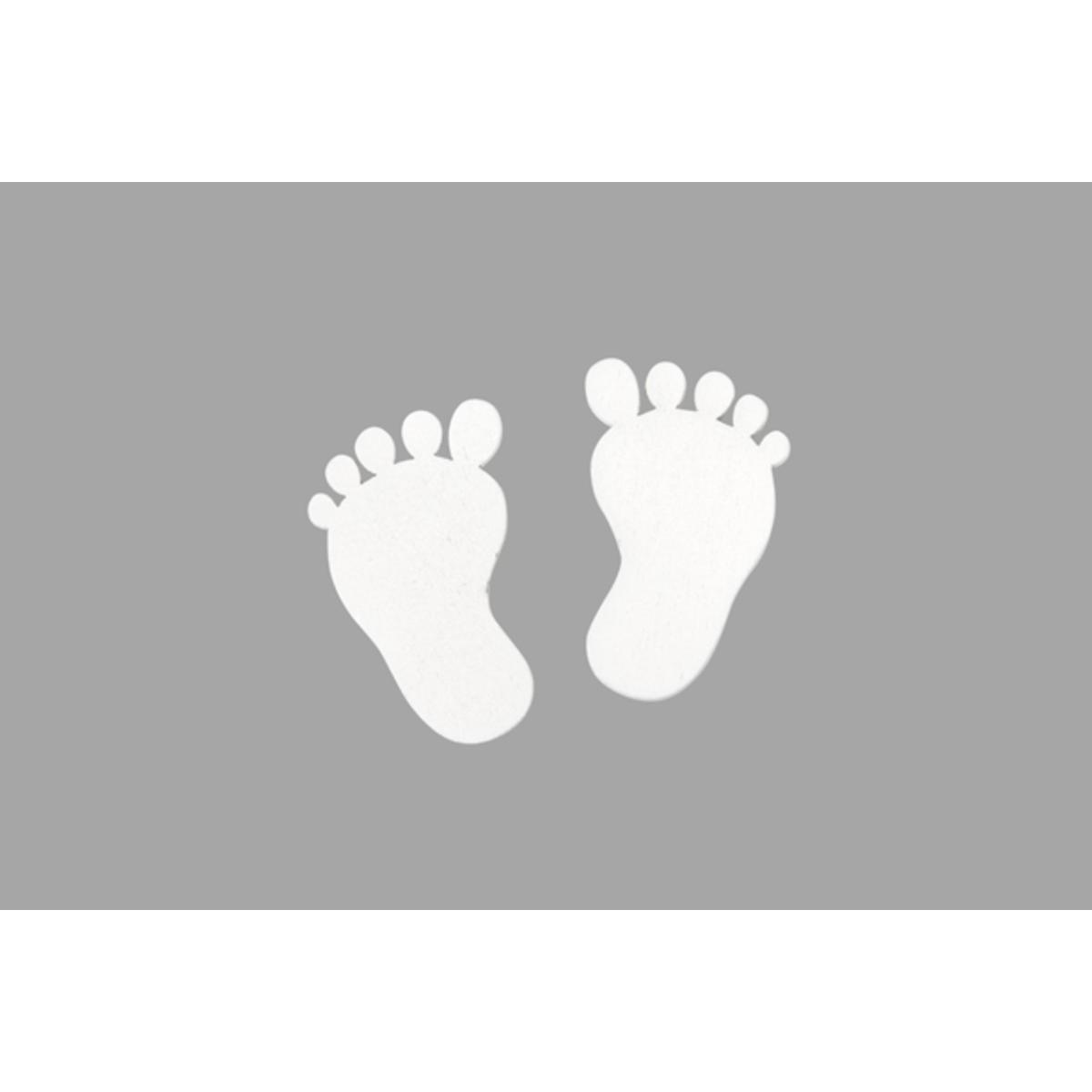 Pieds bébé bois (x 10) - 2.5 x 4 cm - Blanc