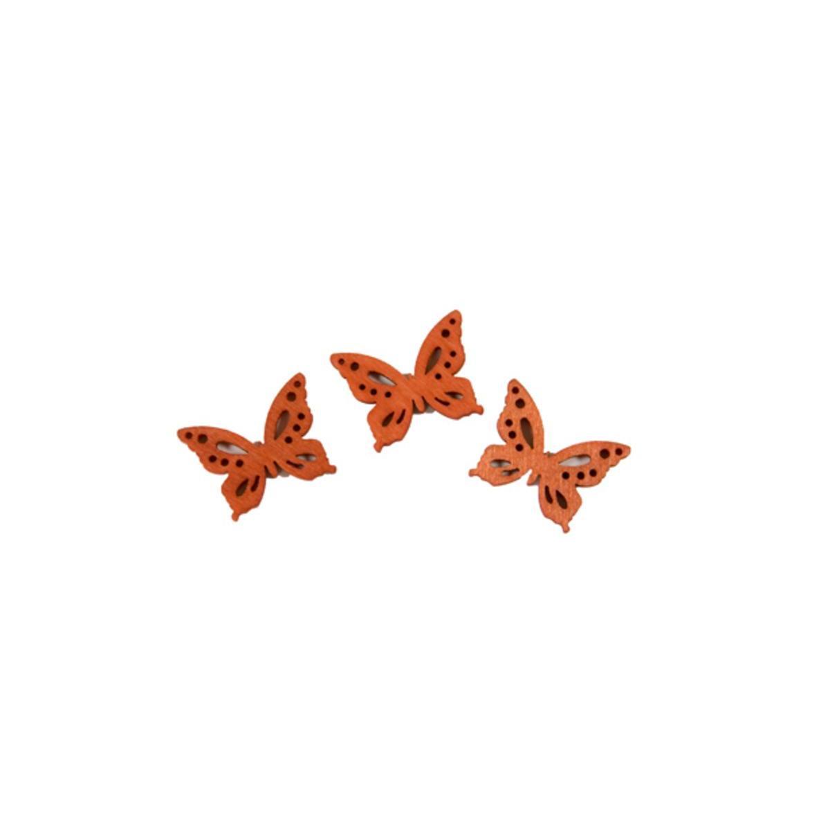 deco  bois papillon (x20) rouge
