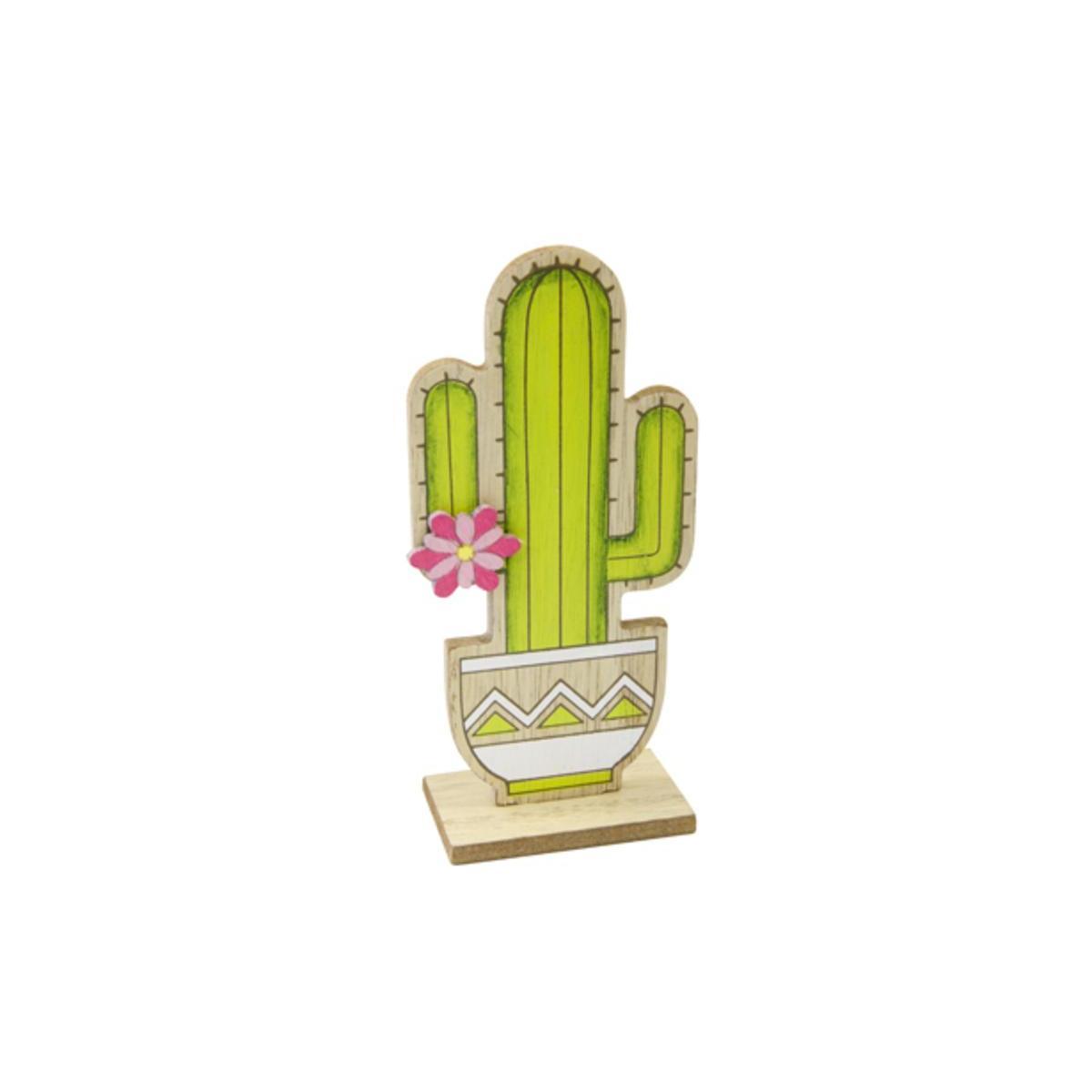 cactus bois decore sur support