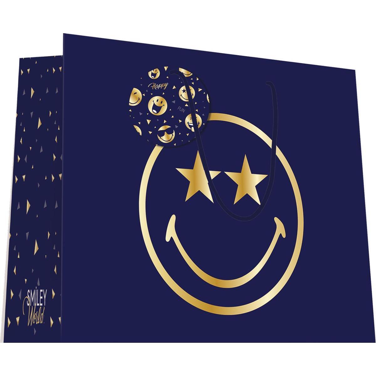 Sac cadeau Smiley yeux qui brillent - 23 x 10 x 18 cm