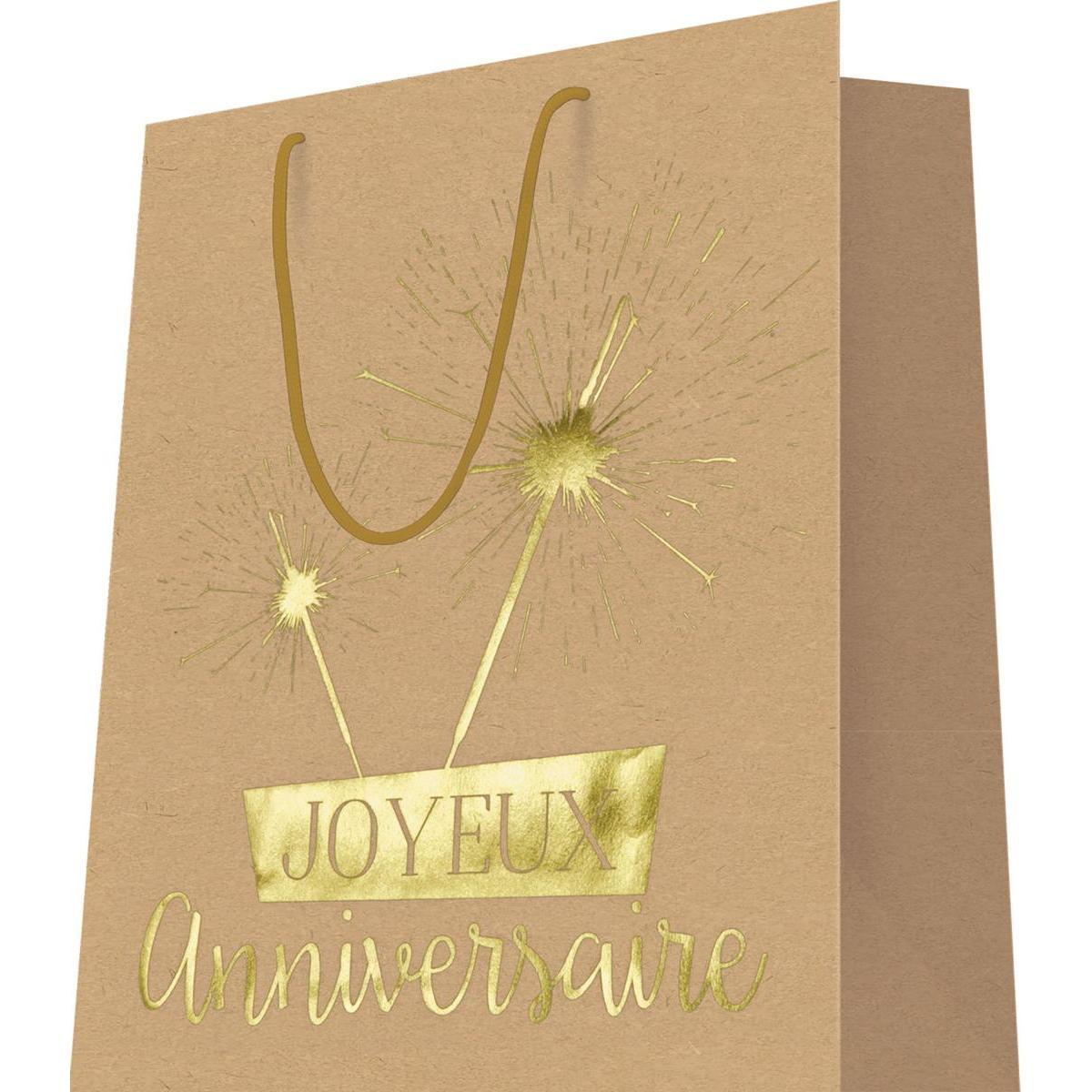 Sac cadeau Joyeux anniversaire - 26 x 13 x 32 cm