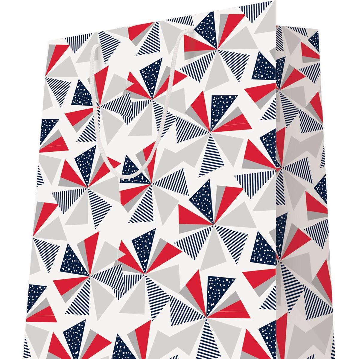 Sac cadeau triangles - 18 x 10 x 23 cm