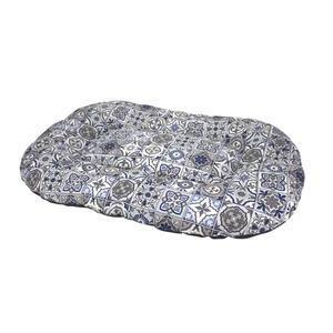 Matelas ovale réversible motifs carreaux de ciment - 100 x 60 cm - Différents modèles - Bleu, gris