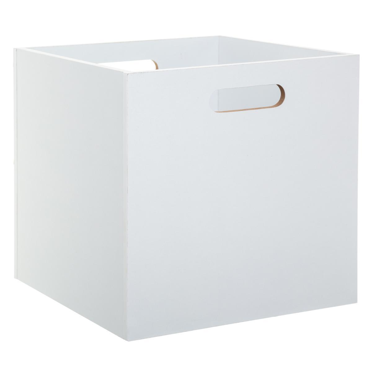 Boîte de rangement 31x31 bois blanc