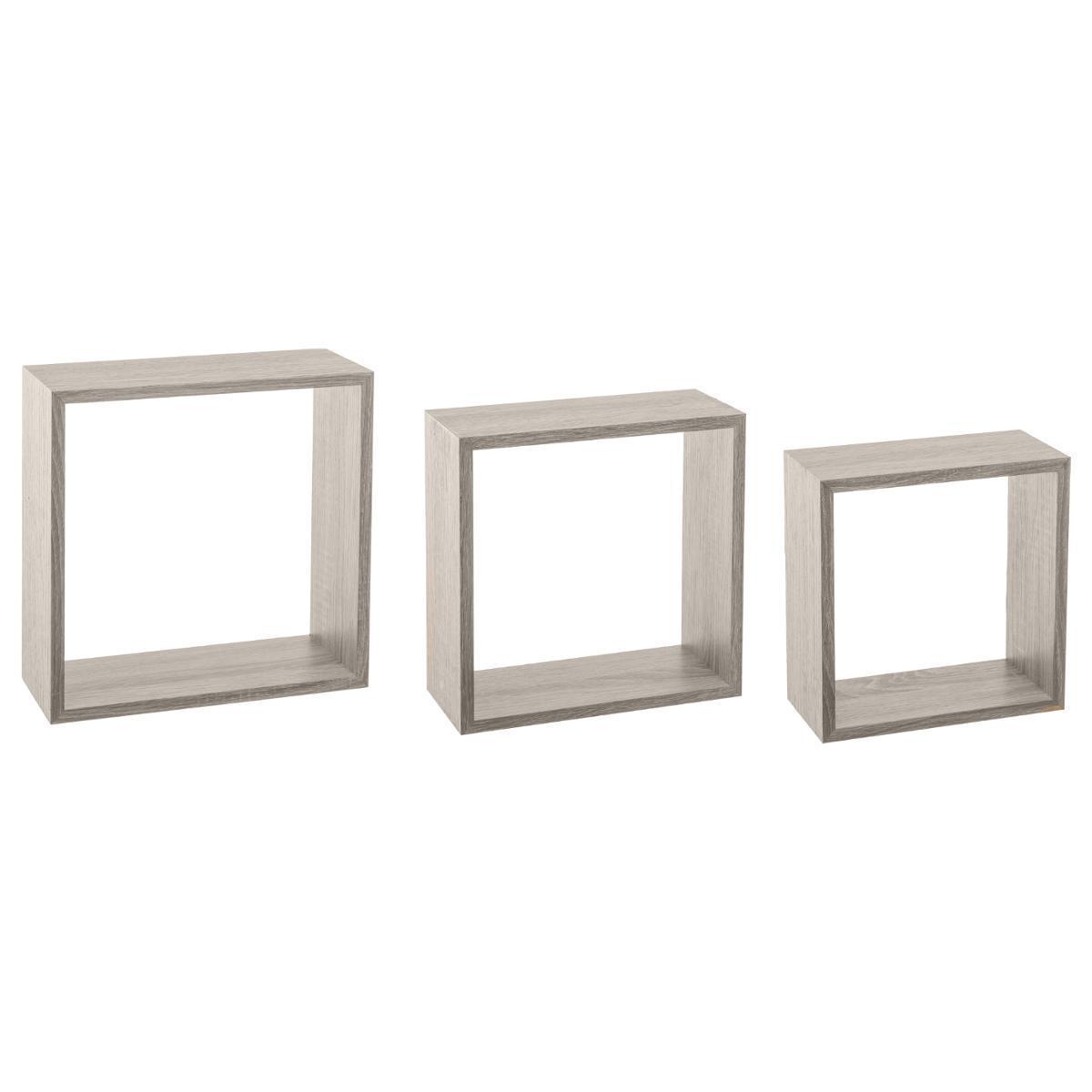 3 étagères Fixy cube - Chêne gris