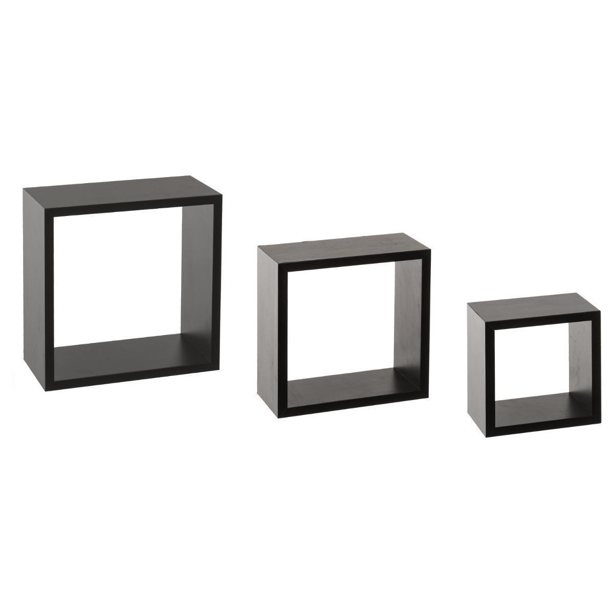 3 étagères Fixy cube - Noir