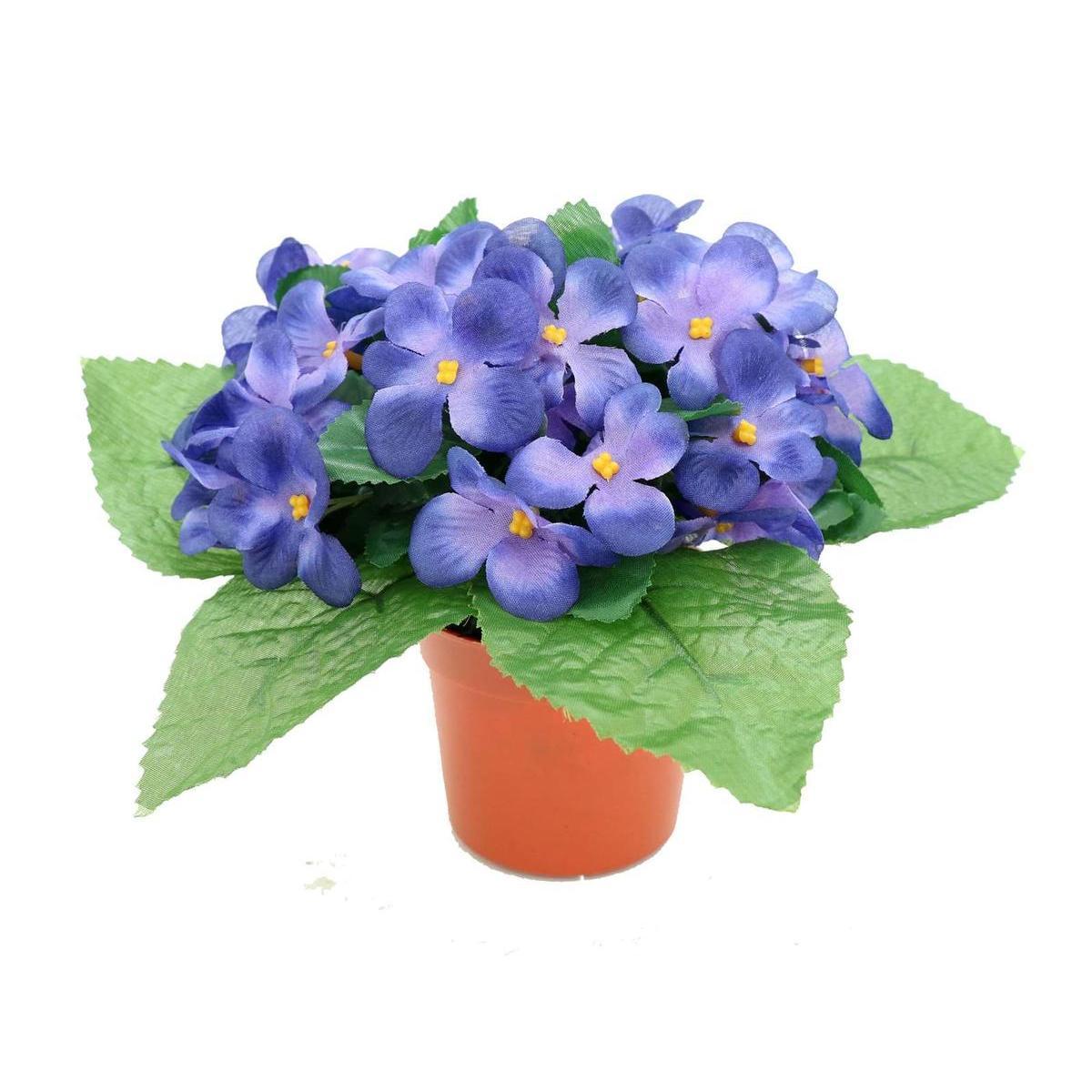 Violettes synthétiques en pot - h 19 cm - Multicolore