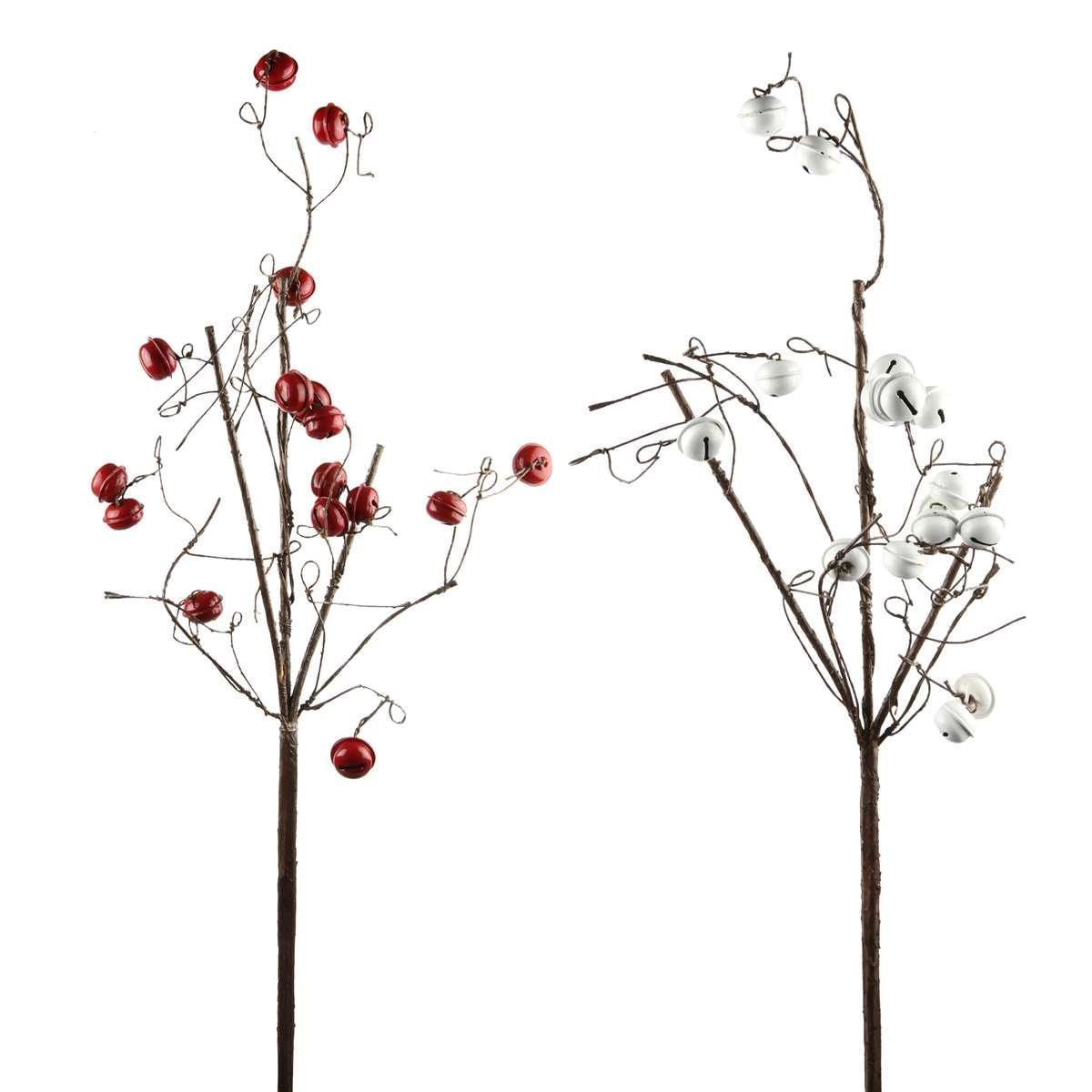 Branche de grelot synthétique - H 62 cm - Rouge, blanc