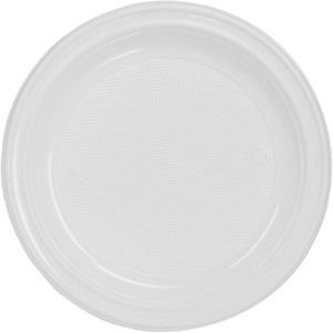 Assiette plastique ronde 20.5 cm blanc réutilisable x 100 Gappy