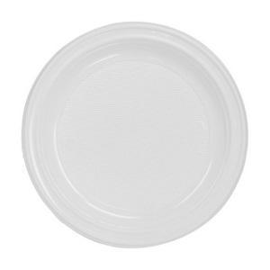 Assiette plastique ronde 17 cm blanc x50 réutilisable Gappy