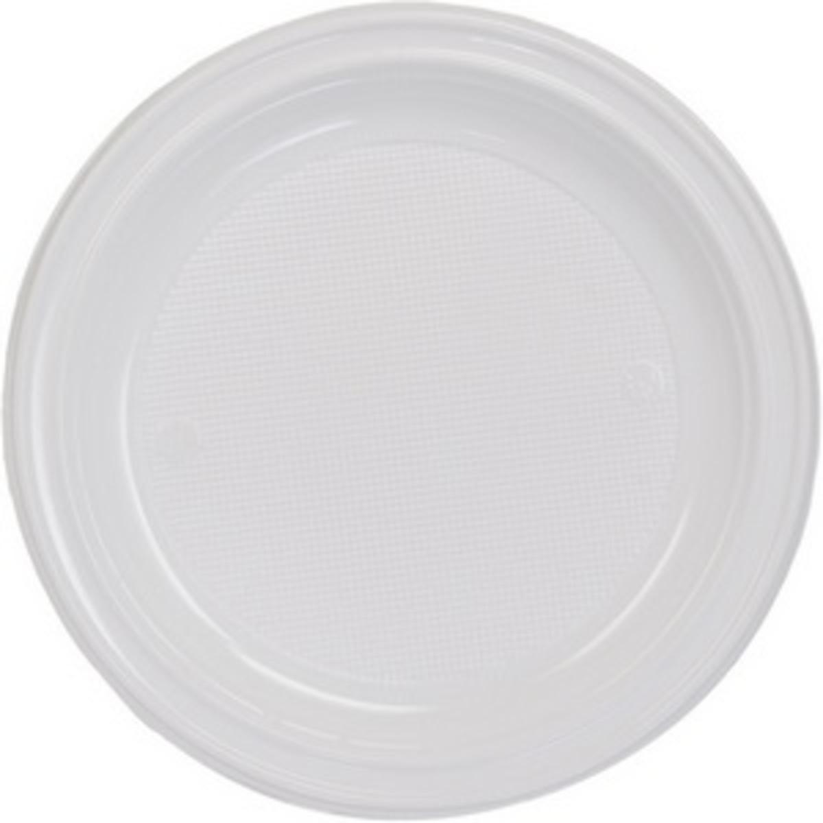 Assiettes plastique creuses rondes diam 20.5 cm blanc x 100 gap