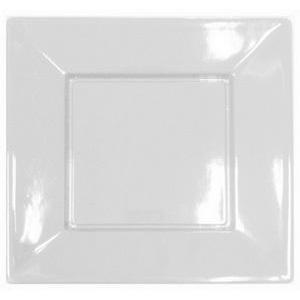 Assiettes plastique carré 18 cm blanc réutilisable x 8