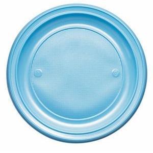 Assiettes plastique lagon rondes 22cm x 20 pièces réutilisable