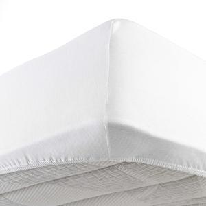 Drap-housse uni Jersey - Pour matelas 2 personnes - L 190 x l 140 cm - Différents modèles - Blanc