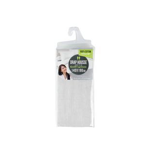 Drap-housse 2 personnes Lina - L 190 x l 140 cm - Blanc