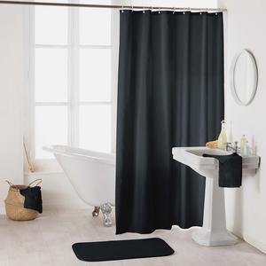 Rideau de douche uni Essencia - L 200 x l 180 cm - Différents coloris - Noir