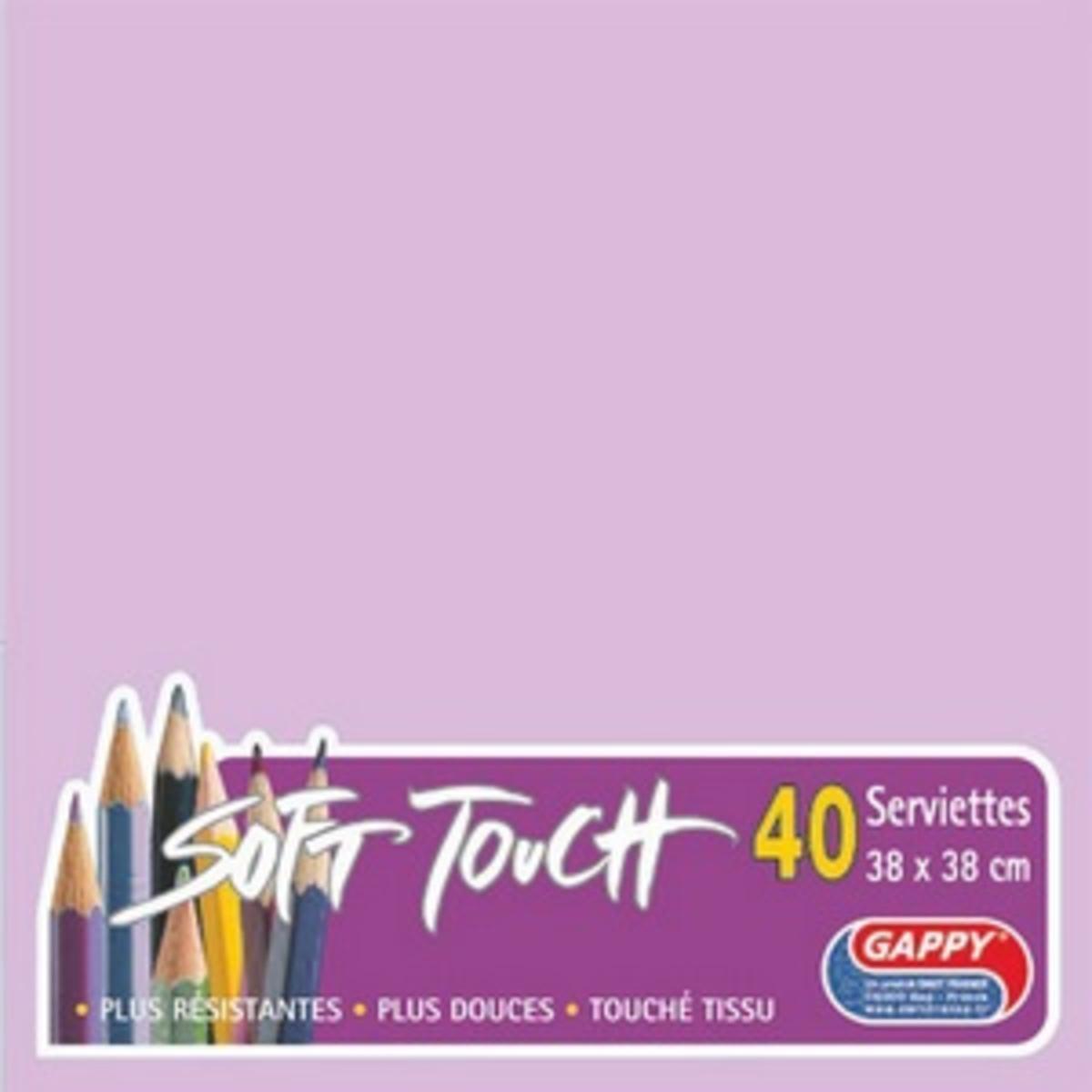 40 serviettes Soft Touch - 38 x 38 cm - Rose